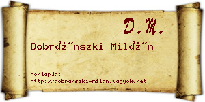 Dobránszki Milán névjegykártya