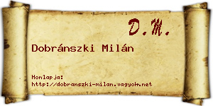 Dobránszki Milán névjegykártya