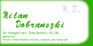 milan dobranszki business card